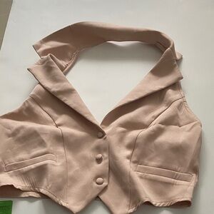 Chic Beige Halter Vest Top